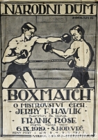 Plakát o utkání v boxu