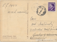 P.F. 1944 na pohlednici Josefa Čapka