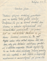 Dopis vojáka z roku 1954