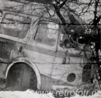 Havárie autobusu v zimě