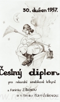 Čestný diplom smetákové letkyni